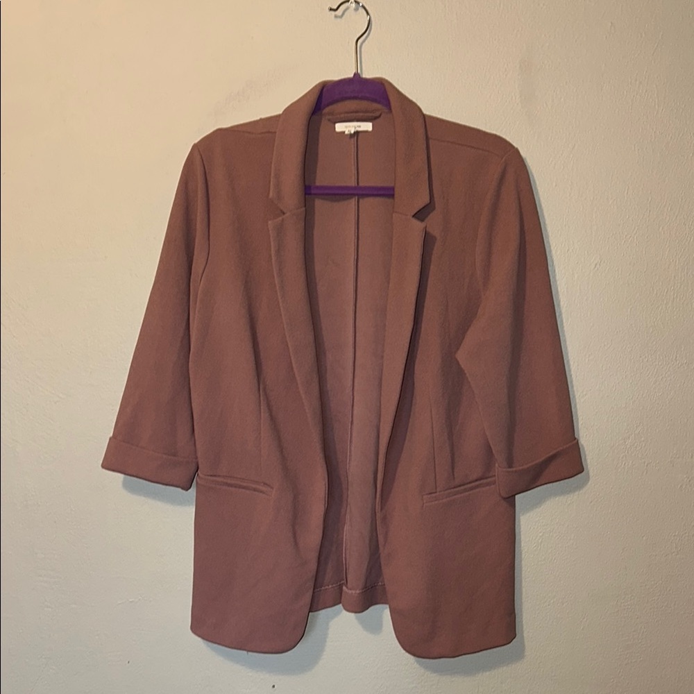 Maurices Mauve Blazer Open Front 3/4 Sleeves